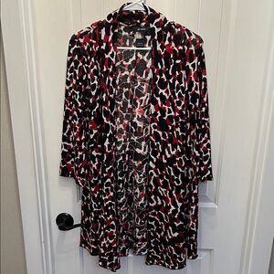 Sheer Animal Print Open Ali Miles Cardigan, Size Medium